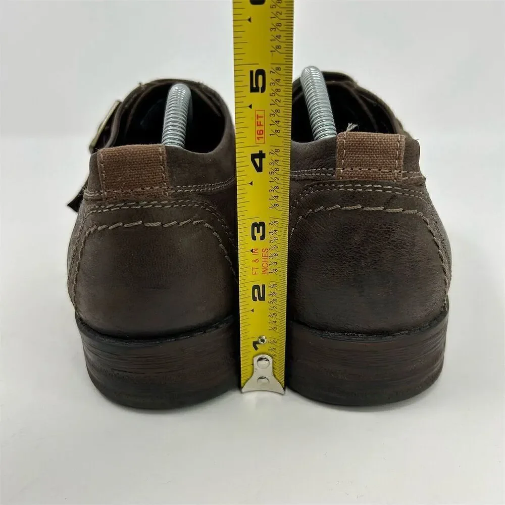 Clarks Delsin Stride Men's Brown Leather Monk Strap Loafer Dress Shoes Size 11 M